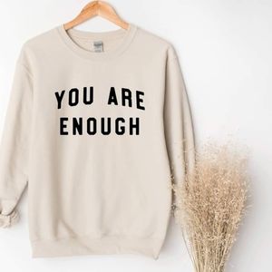 Sand Color Crewneck with Handmade Design